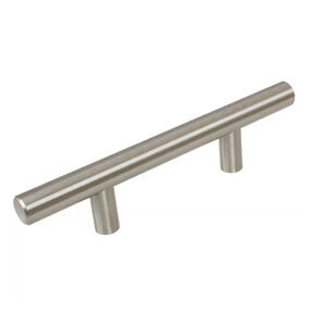 Stainless Steel Finish Bar Handle 3" Thick Solid 6" Center-to-Center Set 9+1